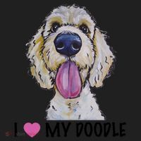 I Love My Doodle Gift Golden Doodle Gift Golf Towel thumb 3