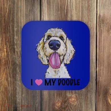 I Love My Doodle Gift Golden Doodle Gift Coaster