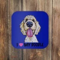 I Love My Doodle Gift Golden Doodle Gift Coaster thumb 0