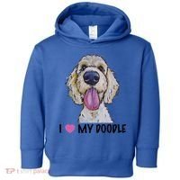 I Love My Doodle Gift Golden Doodle Gift Toddler Hoodie thumb 0
