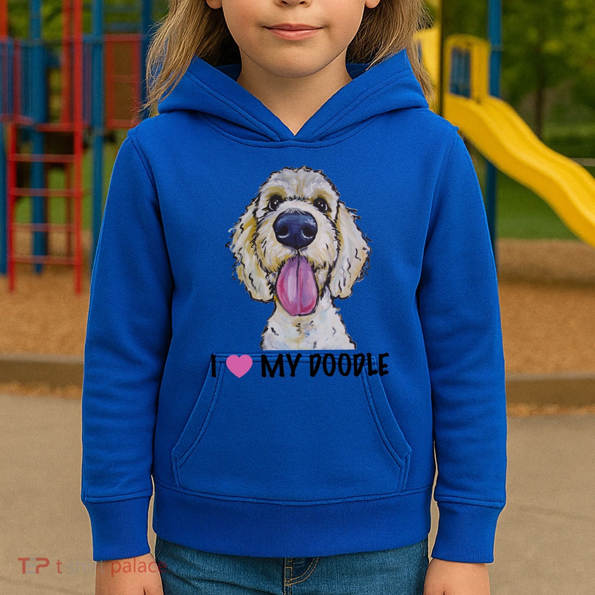 I Love My Doodle Gift Golden Doodle Gift Kids Hoodie