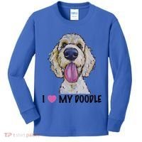 I Love My Doodle Gift Golden Doodle Gift Kids Long Sleeve Shirt thumb 0