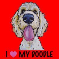 I Love My Doodle Gift Golden Doodle Gift Santa Hat thumb 1