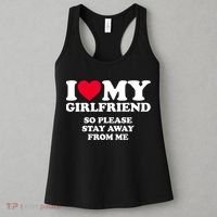 I Love My Girlfriend So Please Stay Away From Me Funny Women's Tank Top thumb 3