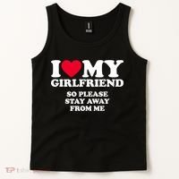 I Love My Girlfriend So Please Stay Away From Me Funny Tank Top thumb 2