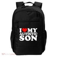 I Love My Autistic Son Gift I Heart My Son With Autism Mom Gift Backpack thumb 0