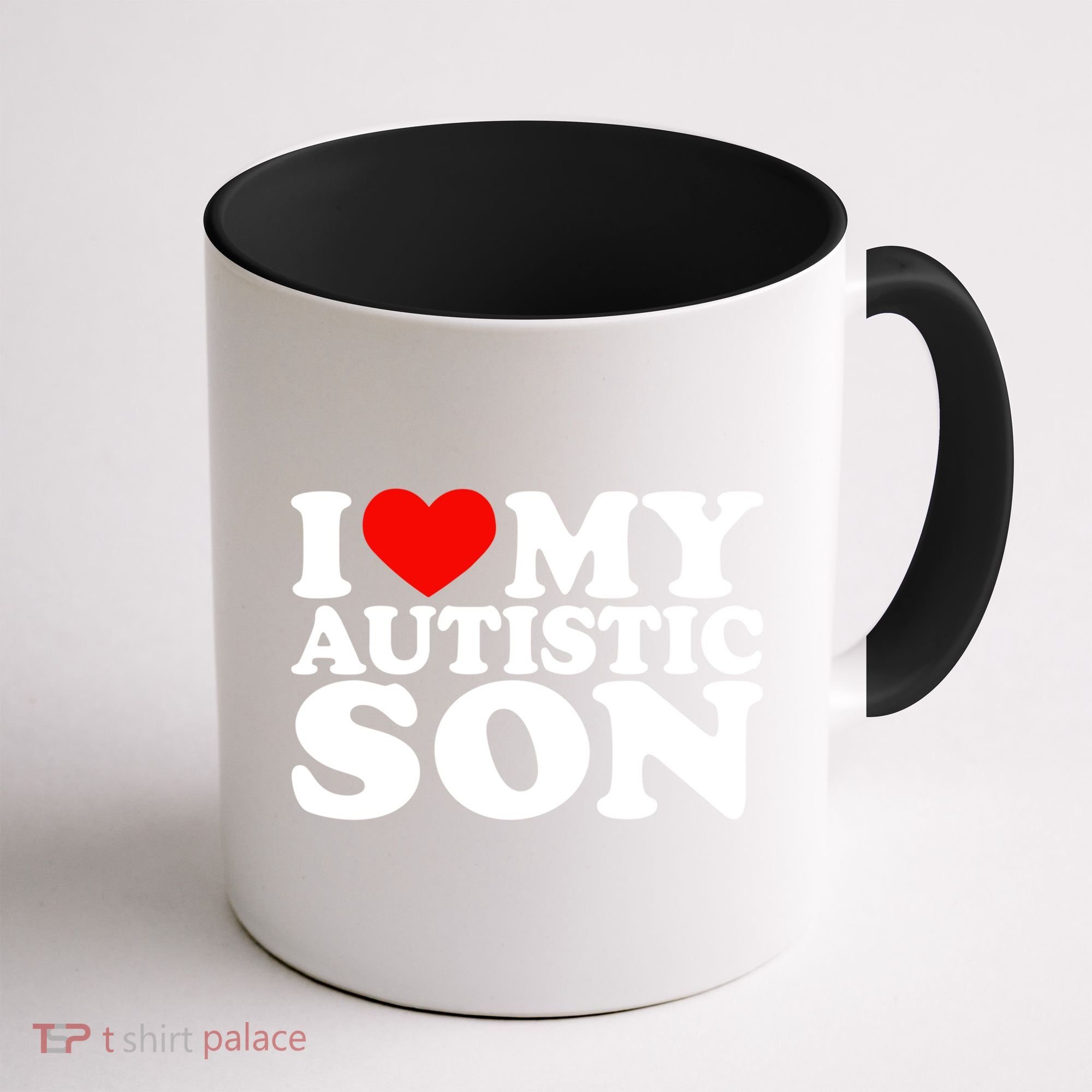 I Love My Autistic Son Gift I Heart My Son With Autism Mom Gift Coffee Mug