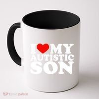 I Love My Autistic Son Gift I Heart My Son With Autism Mom Gift Coffee Mug thumb 0