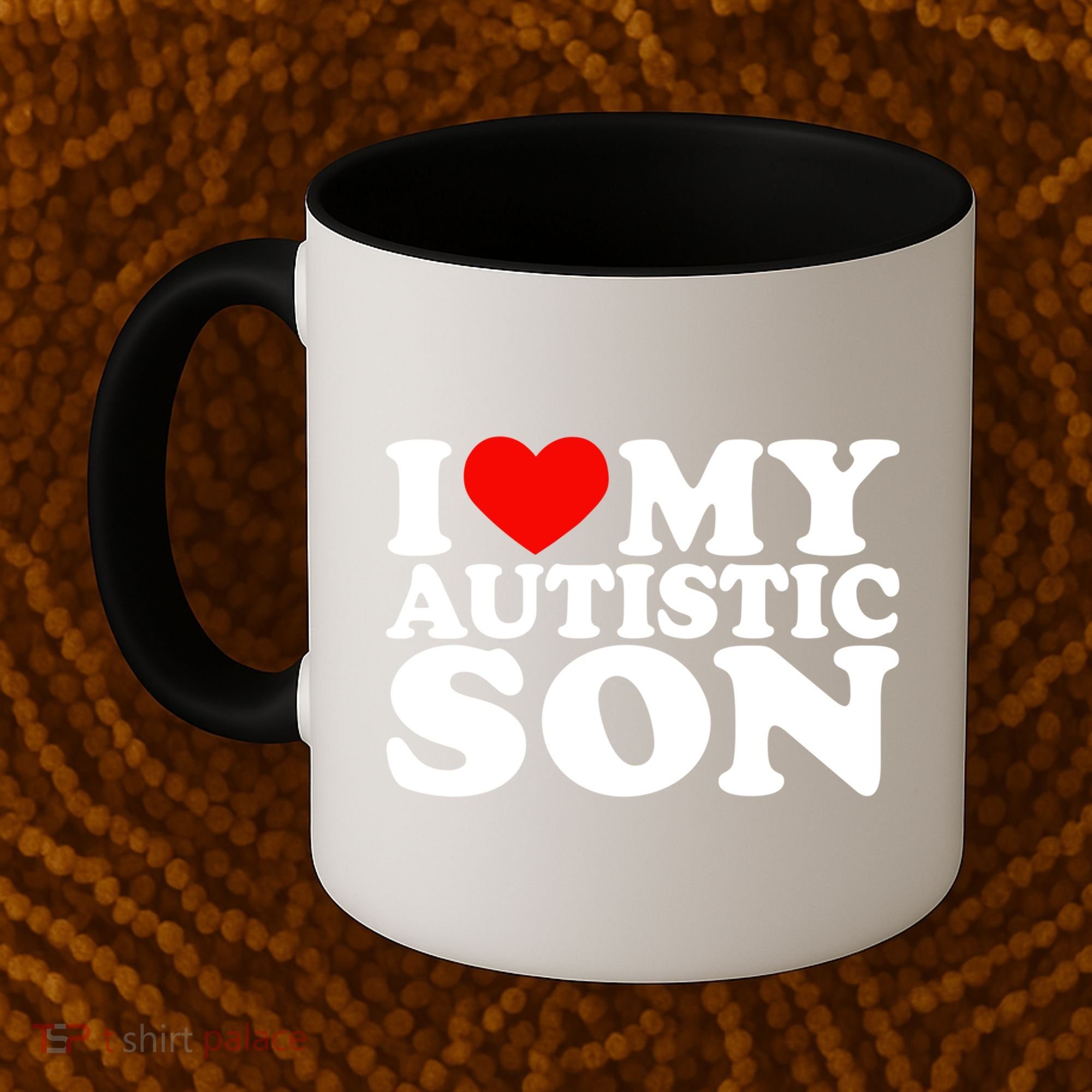 I Love My Autistic Son Gift I Heart My Son With Autism Mom Gift Coffee Mug