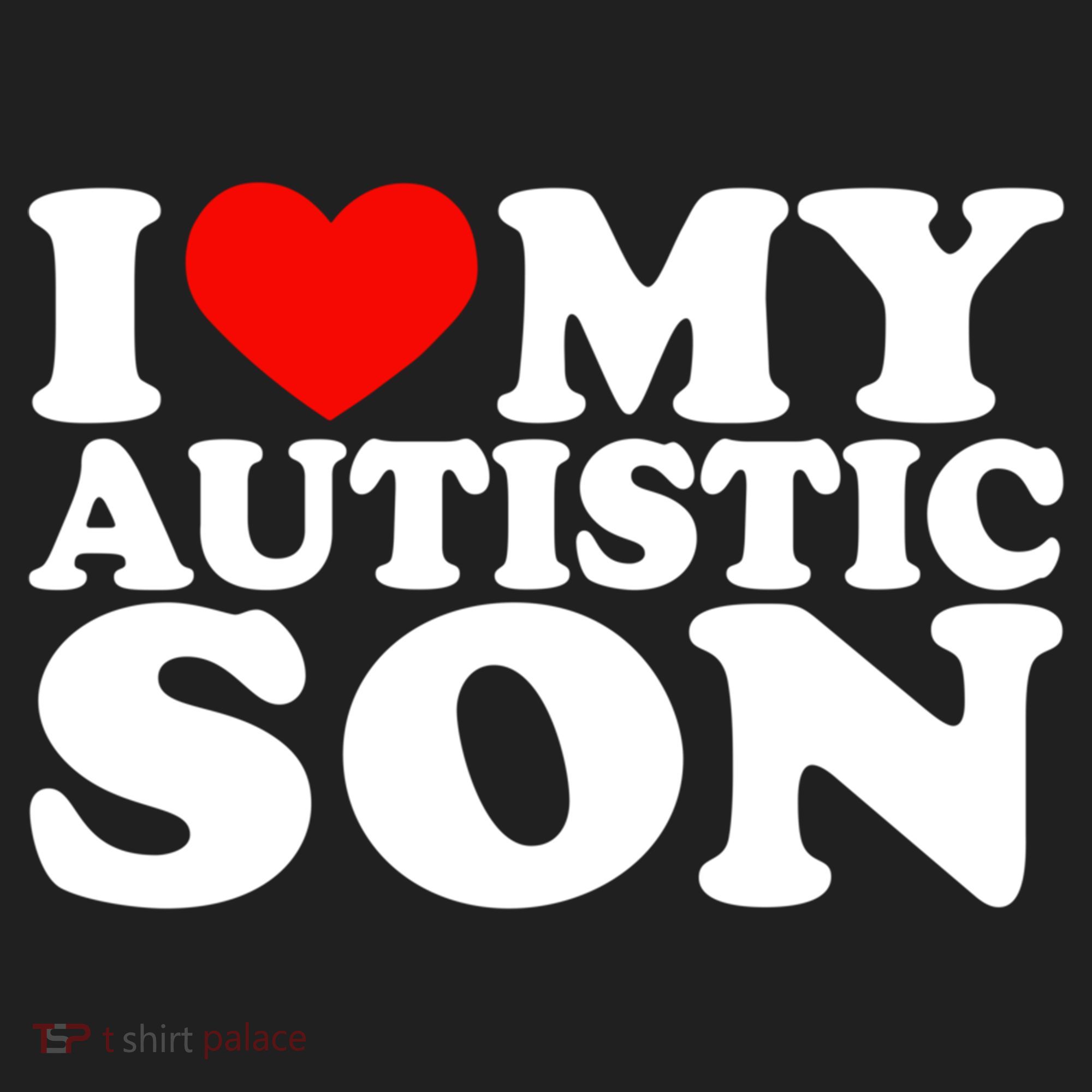 I Love My Autistic Son Gift I Heart My Son With Autism Mom Gift Hat