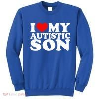 I Love My Autistic Son Gift I Heart My Son With Autism Mom Gift Sweatshirt thumb 0