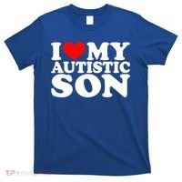 I Love My Autistic Son Gift I Heart My Son With Autism Mom Gift T-Shirt thumb 0