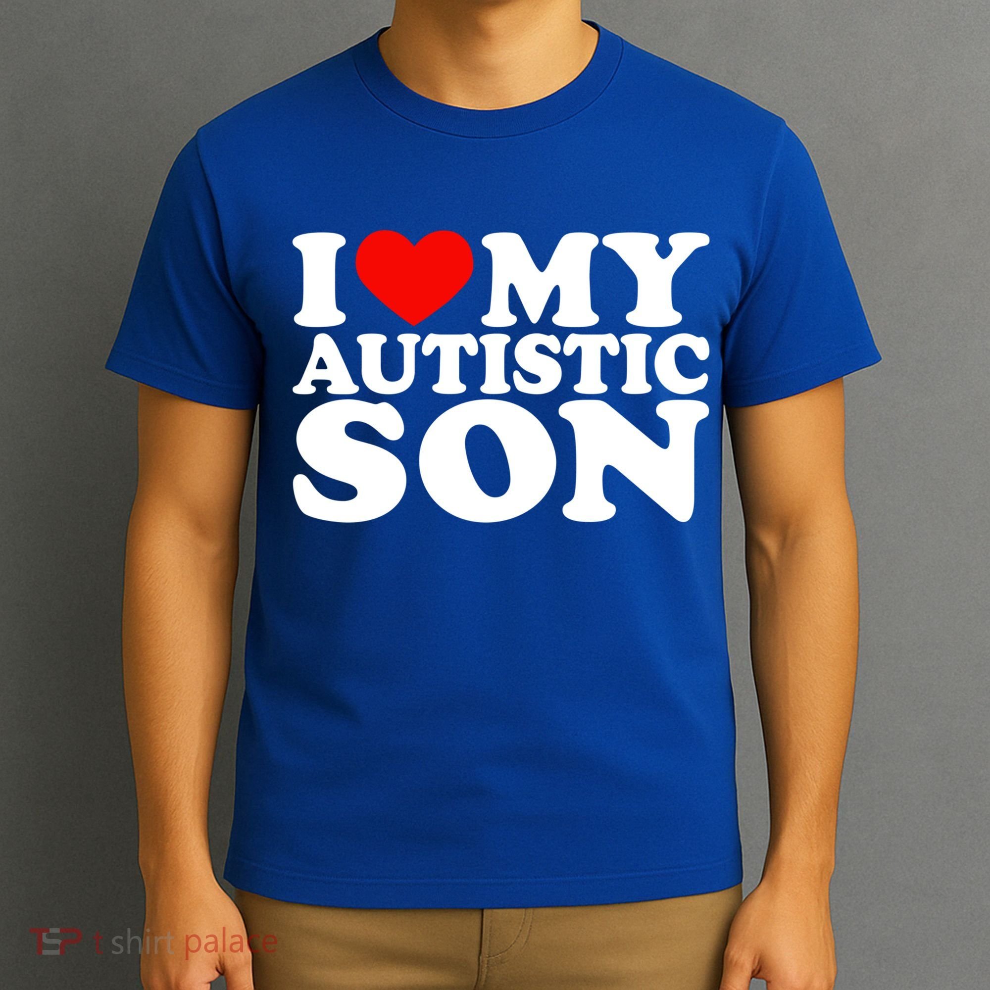 I Love My Autistic Son Gift I Heart My Son With Autism Mom Gift T-Shirt