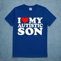 I Love My Autistic Son Gift I Heart My Son With Autism Mom Gift T-Shirt thumb 5
