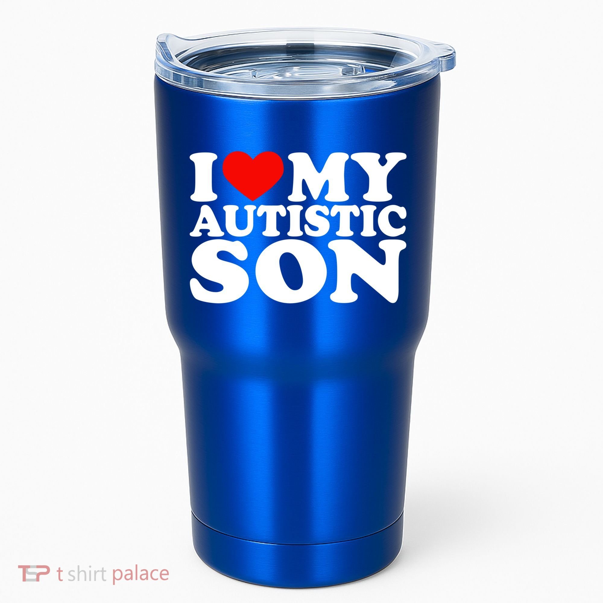 I Love My Autistic Son Gift I Heart My Son With Autism Mom Gift Tumbler
