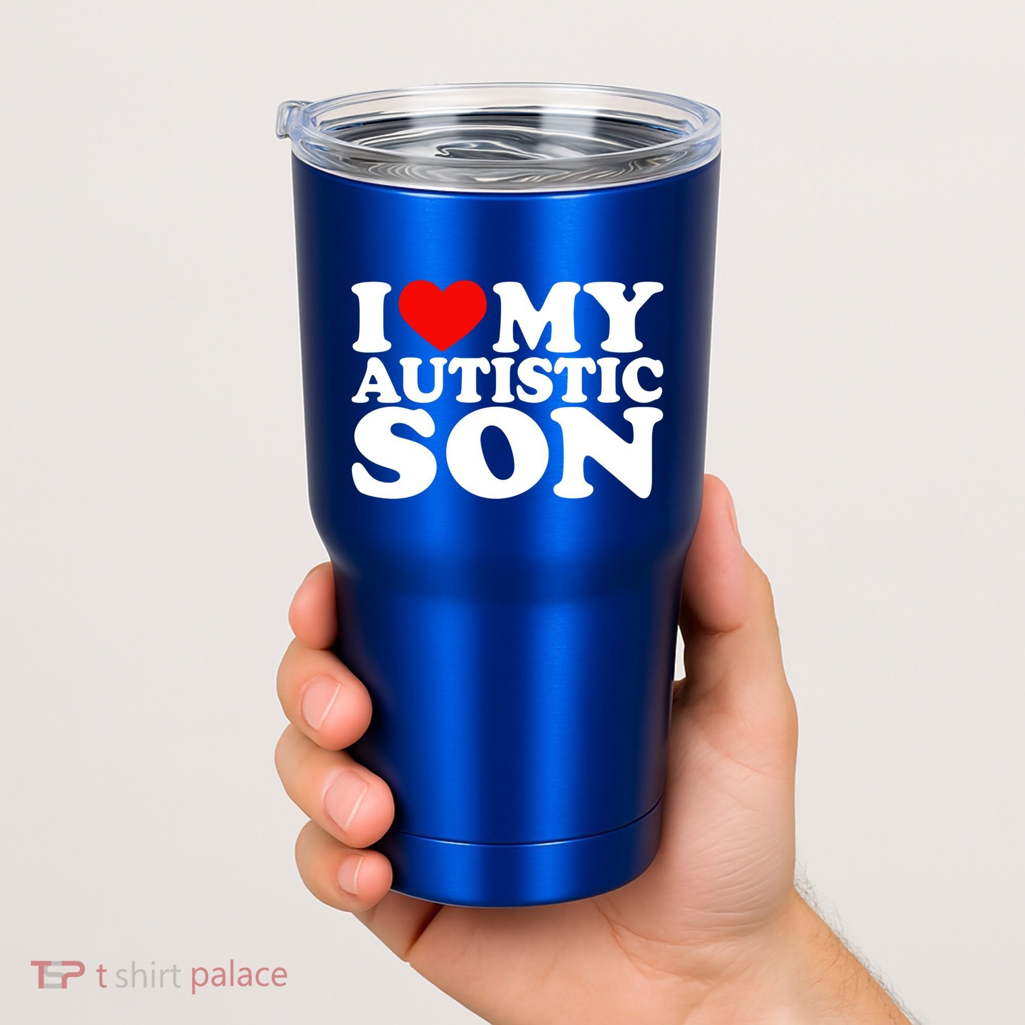 I Love My Autistic Son Gift I Heart My Son With Autism Mom Gift Tumbler