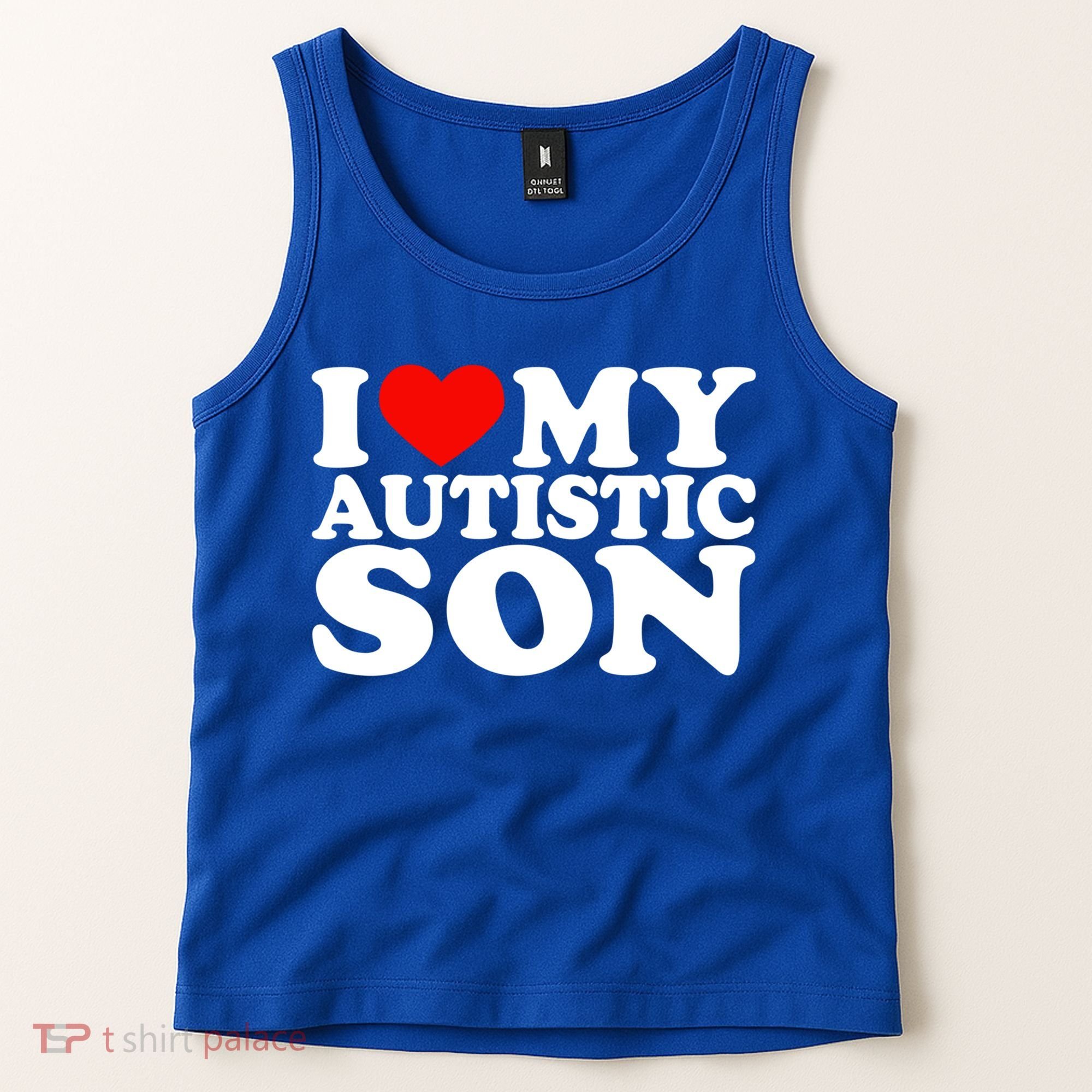 I Love My Autistic Son Gift I Heart My Son With Autism Mom Gift Tank Top