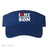 I Love My Autistic Son Gift I Heart My Son With Autism Mom Gift Visor thumb 0