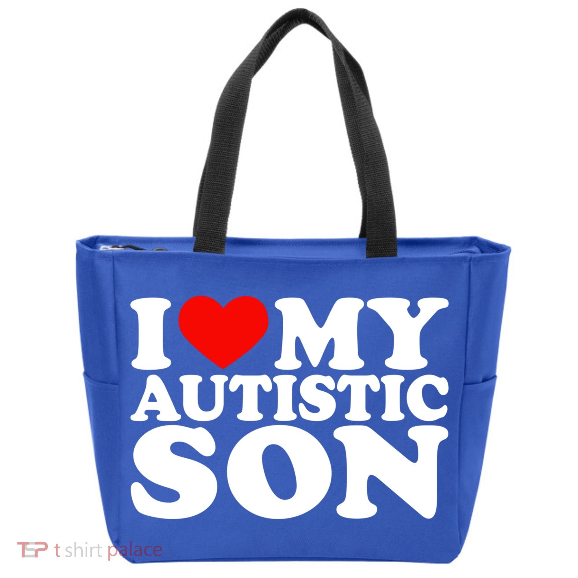 I Love My Autistic Son Gift I Heart My Son With Autism Mom Gift Tote Bag