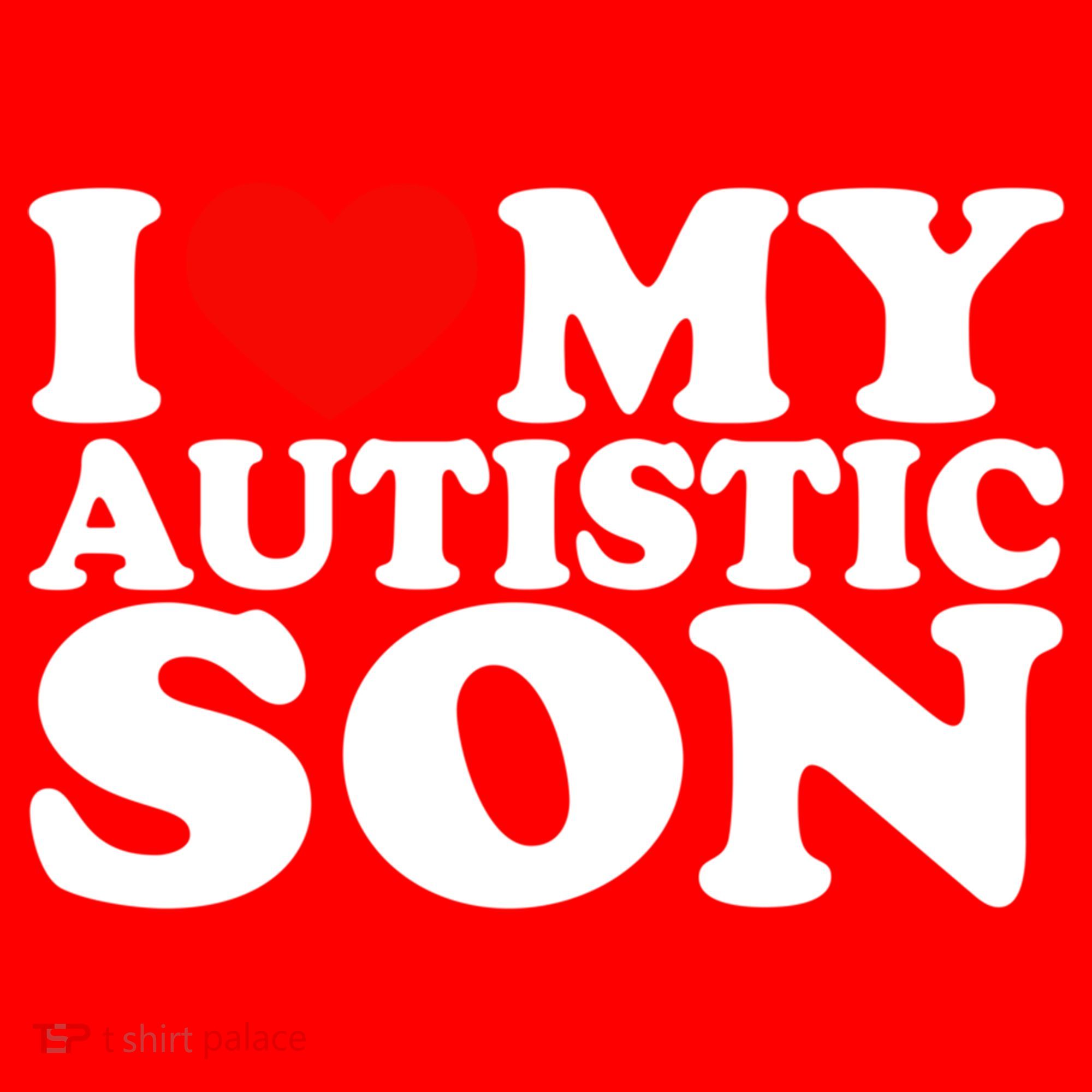I Love My Autistic Son Gift I Heart My Son With Autism Mom Gift Santa Hat