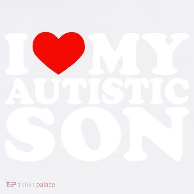 I Love My Autistic Son Gift I Heart My Son With Autism Mom Gift Garment-Dyed Sweatshirt