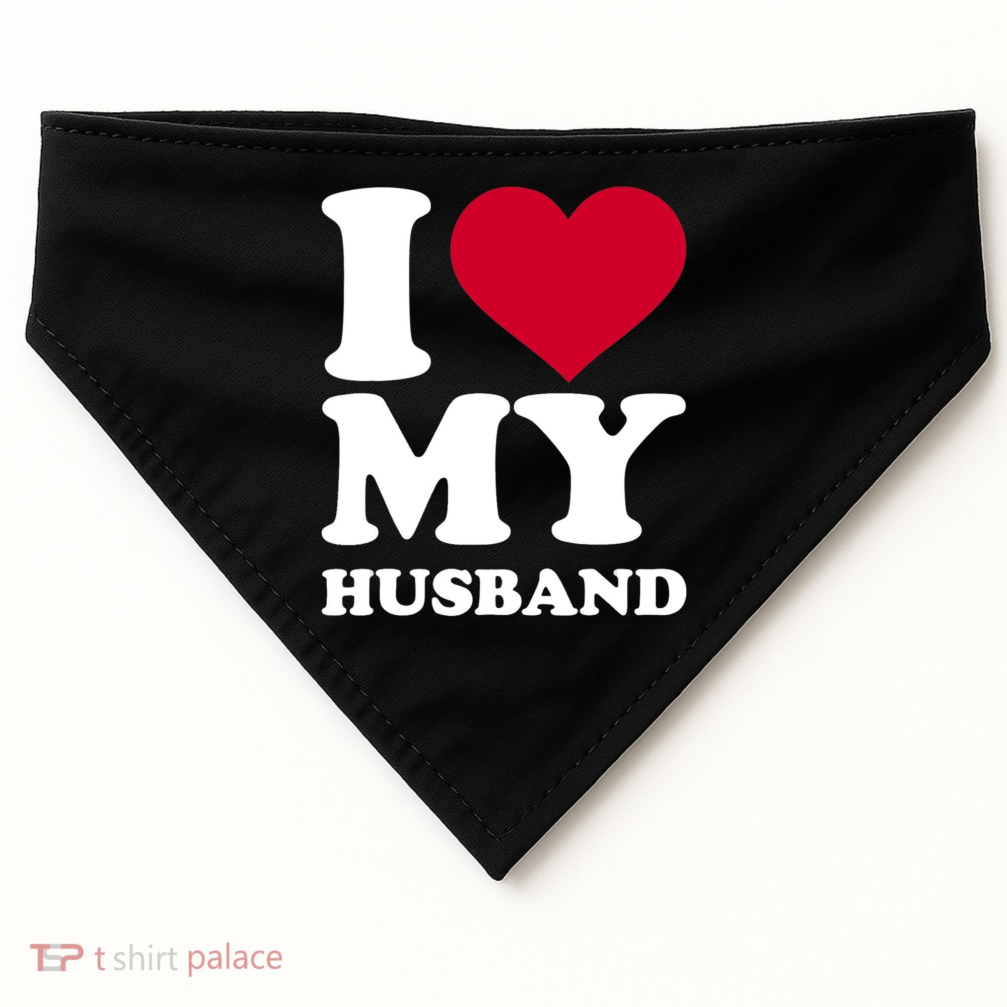 I Love My Husband TShirt USA-Made Doggie Bandana