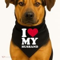 I Love My Husband TShirt USA-Made Doggie Bandana thumb 1