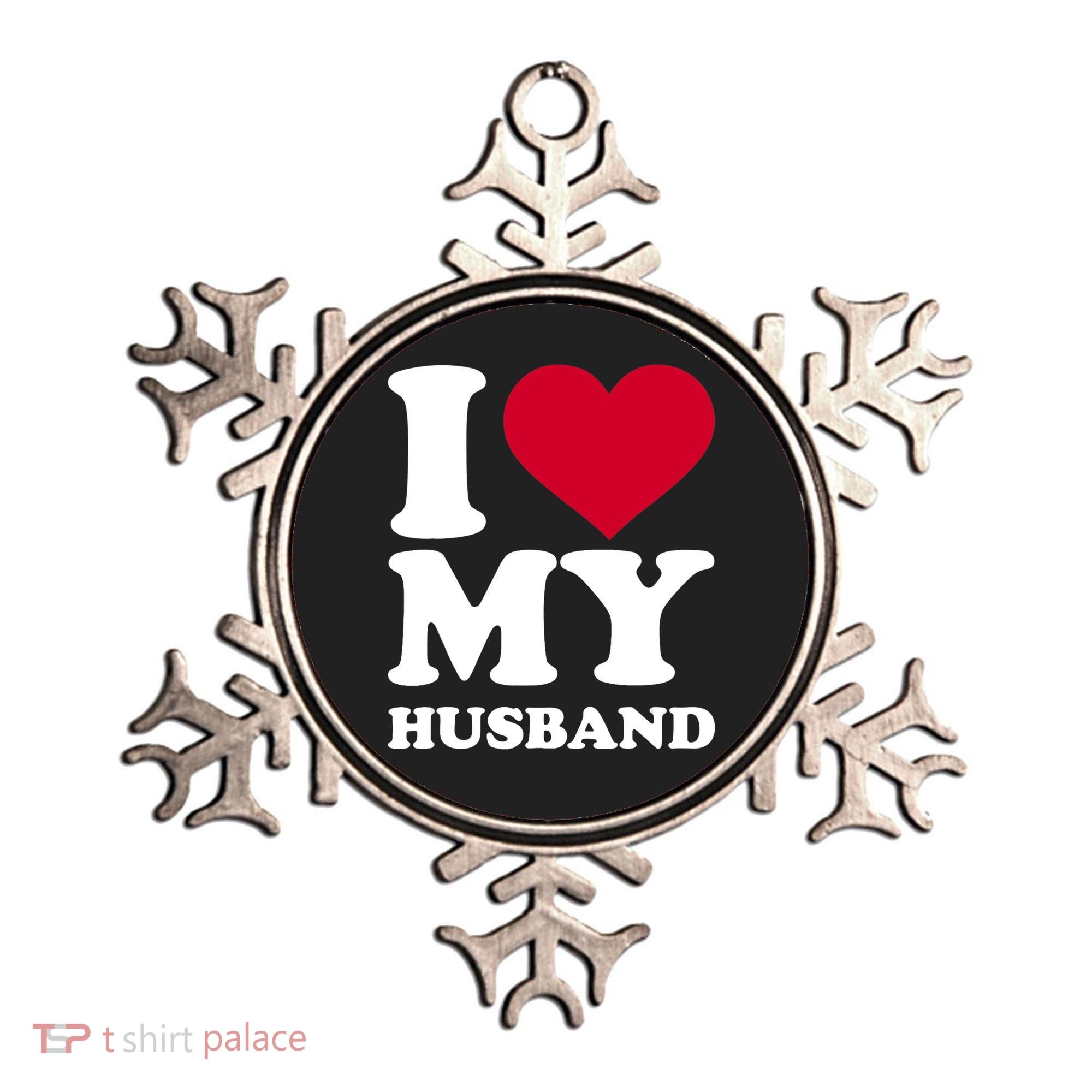 I Love My Husband TShirt Ornament