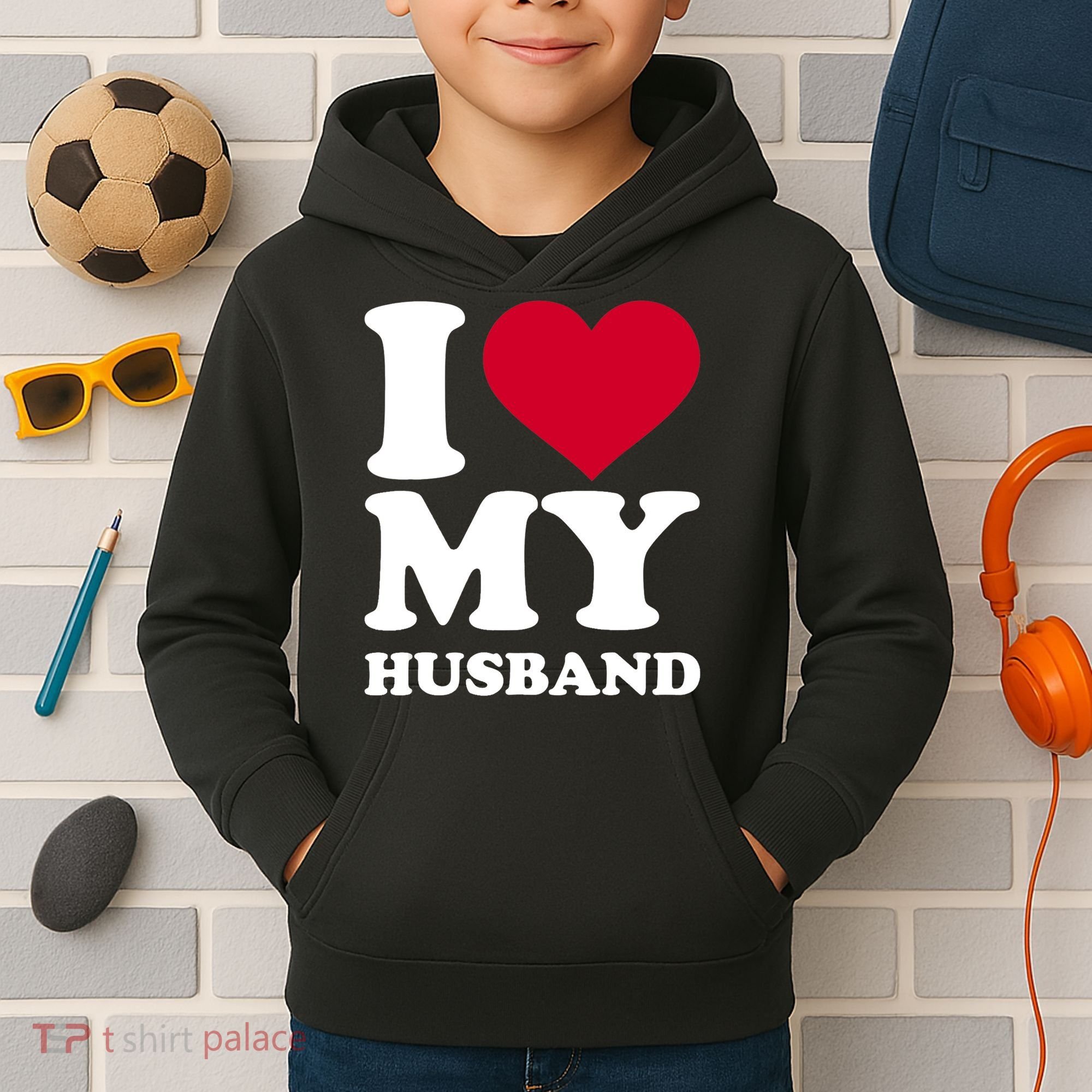 I Love My Husband TShirt Kids Hoodie