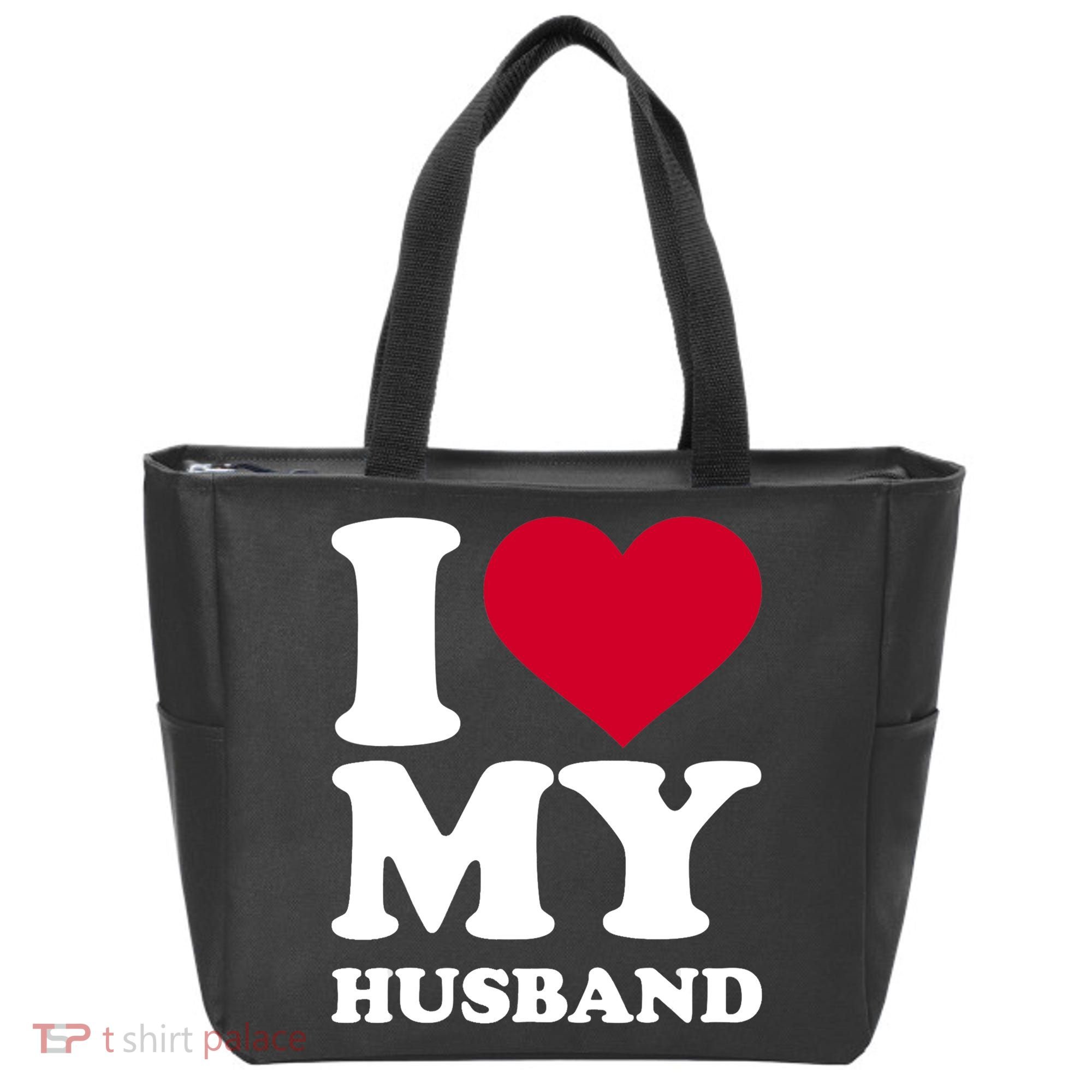 I Love My Husband TShirt Tote Bag
