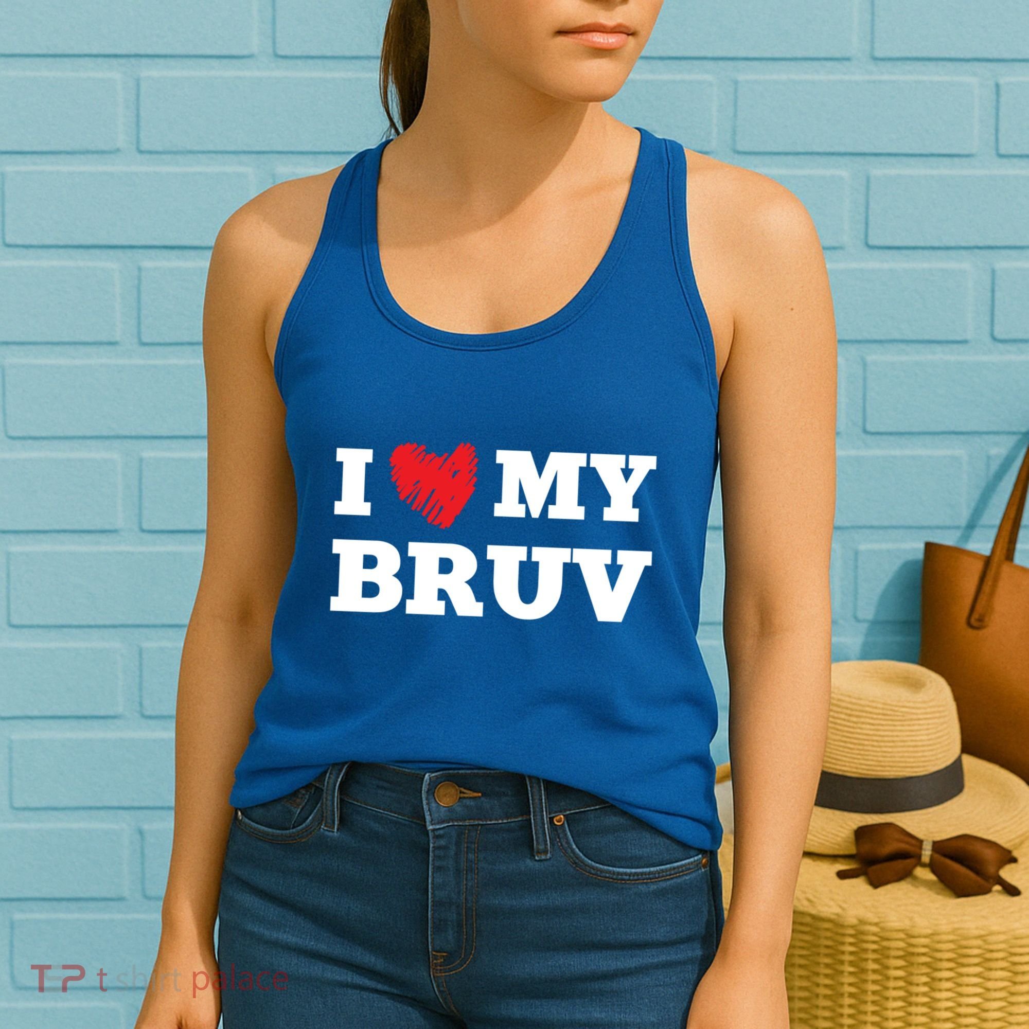 I Love My Bruv Favorite Family Member Valentines Brother Gift Women's Tank Top