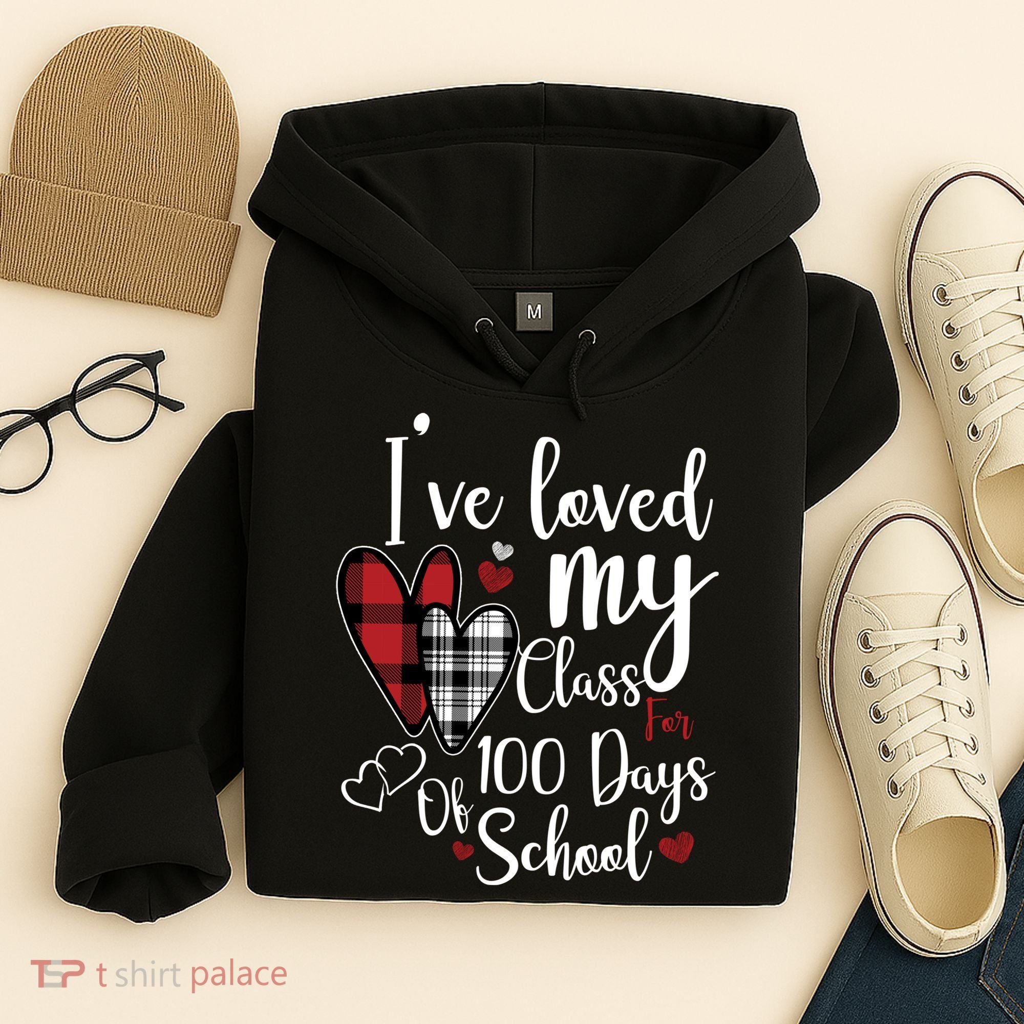 I've Loved My Class For 100 Days School Cute Valentine Hoodie
