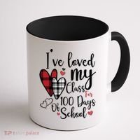 I've Loved My Class For 100 Days School Cute Valentine Coffee Mug thumb 1