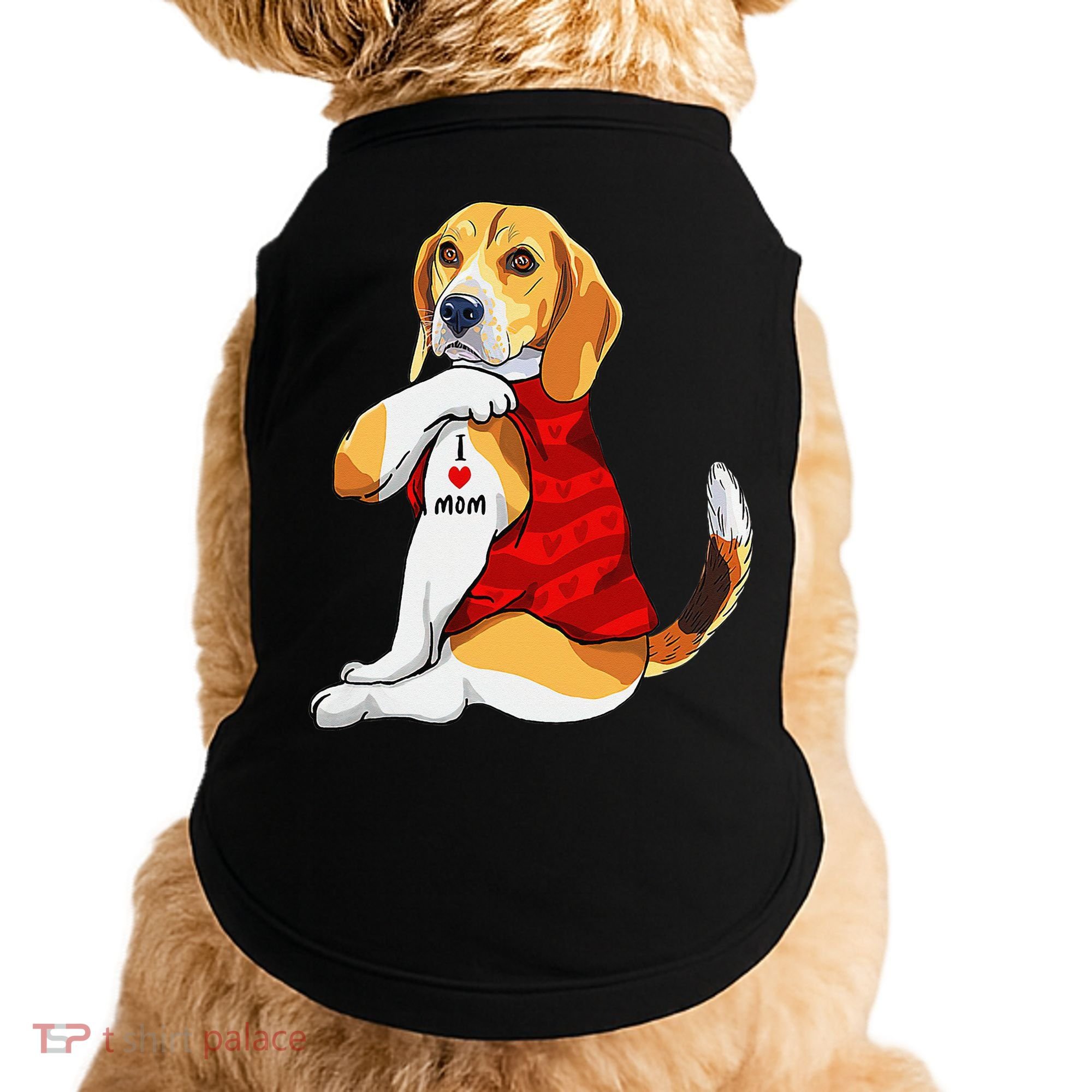 I Love Mom Tattoo Beagle Dog Lover Doggie Tank