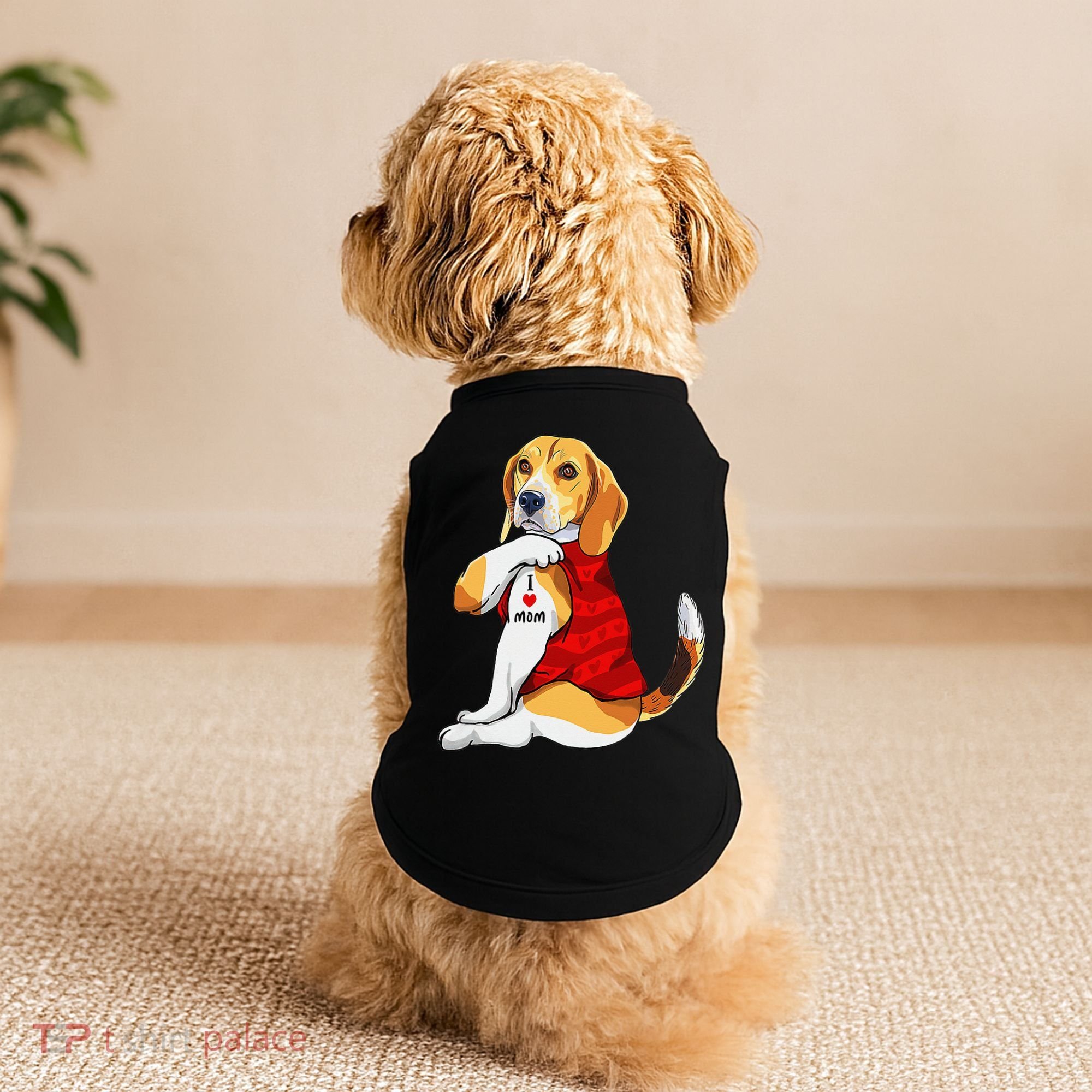 I Love Mom Tattoo Beagle Dog Lover Doggie Tank