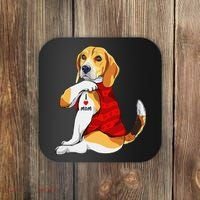I Love Mom Tattoo Beagle Dog Lover Coaster thumb 0