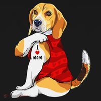 I Love Mom Tattoo Beagle Dog Lover Women's Hoodie thumb 2