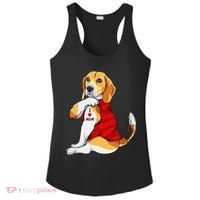 I Love Mom Tattoo Beagle Dog Lover Ladies PosiCharge Competitor Racerback Tank thumb 0