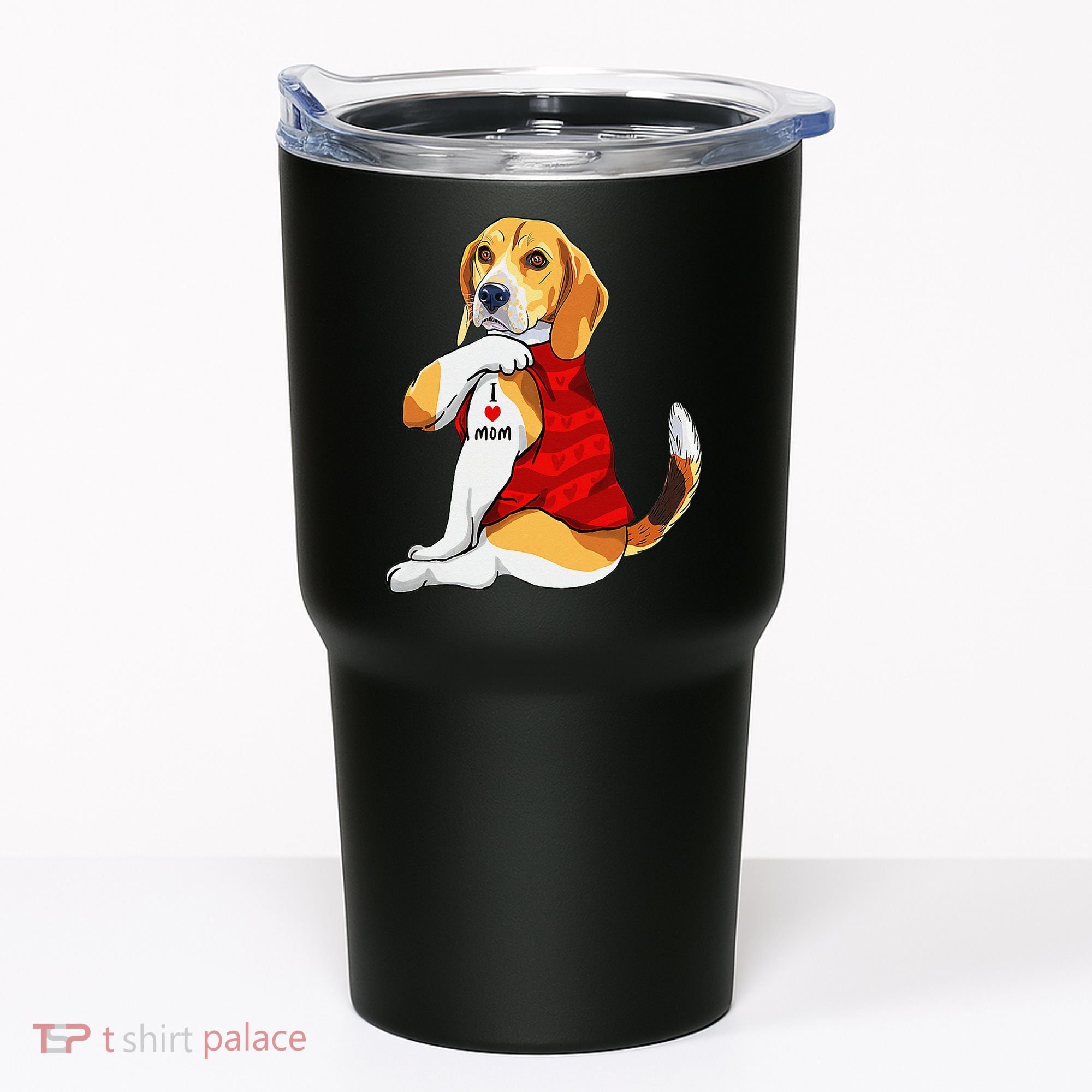 I Love Mom Tattoo Beagle Dog Lover Tumbler