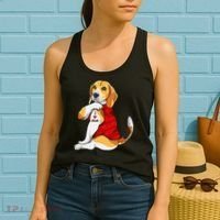 I Love Mom Tattoo Beagle Dog Lover Women's Tank Top thumb 2