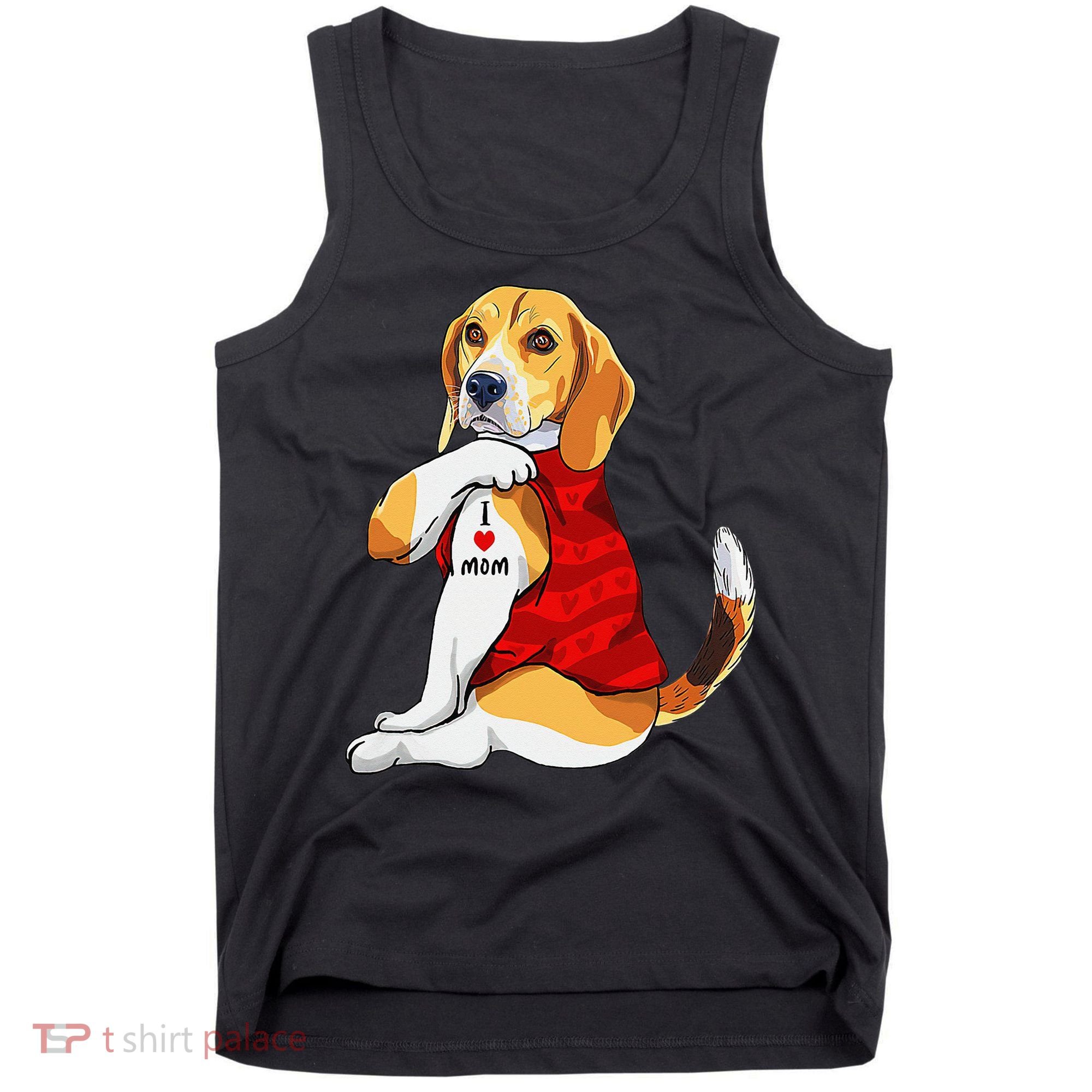 I Love Mom Tattoo Beagle Dog Lover Tank Top