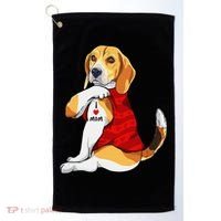 I Love Mom Tattoo Beagle Dog Lover Golf Towel thumb 0