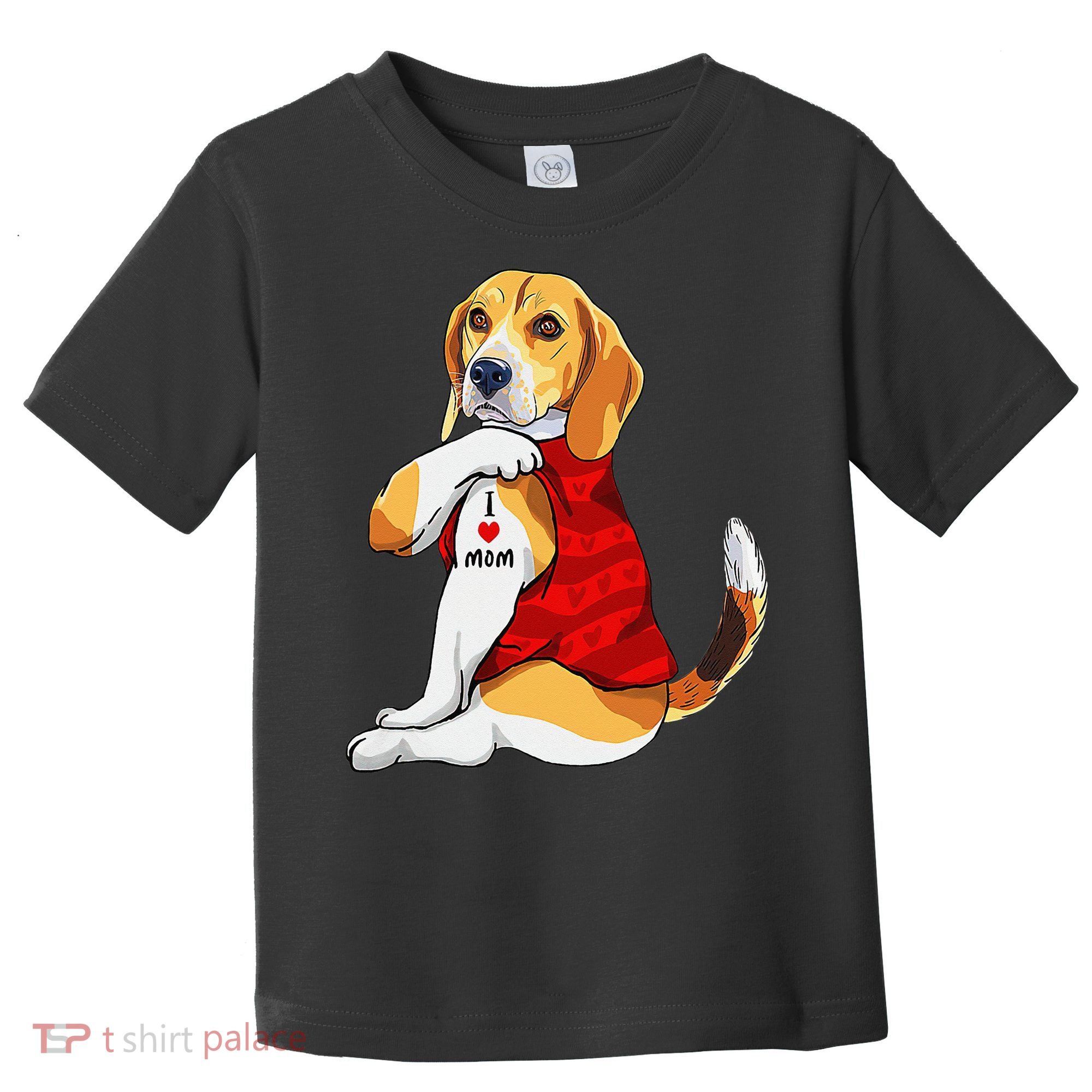 I Love Mom Tattoo Beagle Dog Lover Toddler T-Shirt