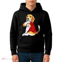 I Love Mom Tattoo Beagle Dog Lover Kids Hoodie thumb 4