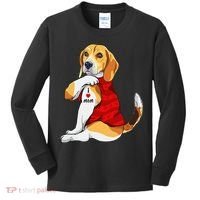 I Love Mom Tattoo Beagle Dog Lover Kids Long Sleeve Shirt thumb 0