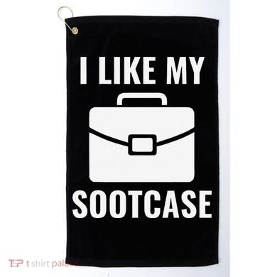 I Like My Sootcase Funny Suitcase Meme Viral Sarcastic Pun Golf Towel