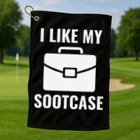 I Like My Sootcase Funny Suitcase Meme Viral Sarcastic Pun Golf Towel thumb 1