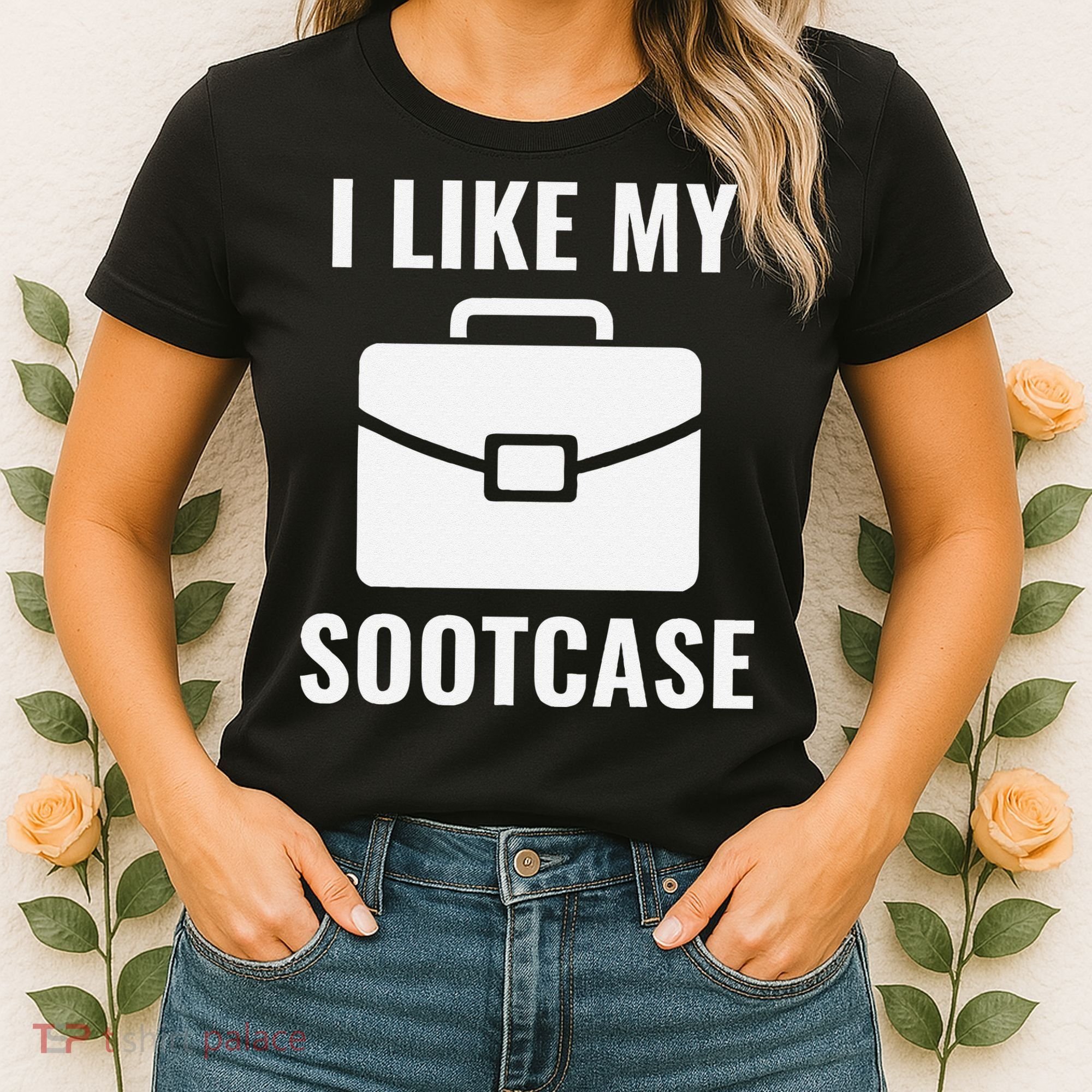 I Like My Sootcase Funny Suitcase Meme Viral Sarcastic Pun Women's T-Shirt