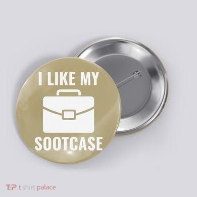 I Like My Sootcase Funny Suitcase Meme Viral Sarcastic Pun Button