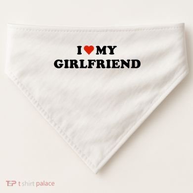 I Love My Gf USA-Made Doggie Bandana